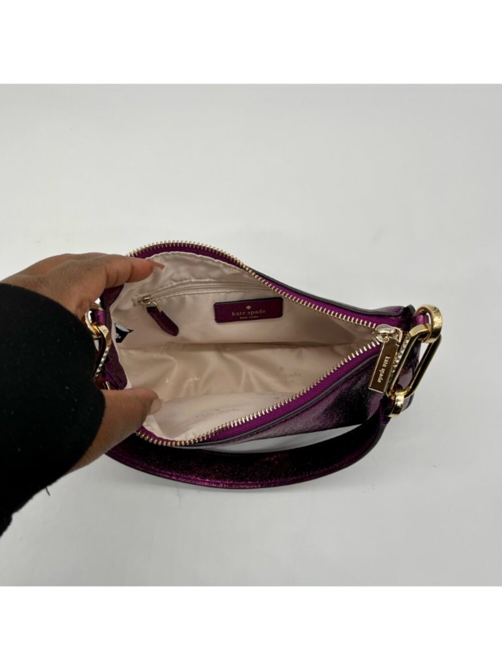 Kate Spade Purple Nine Metallic Shoulder Bag - Picture 10 of 11